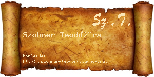 Szohner Teodóra névjegykártya